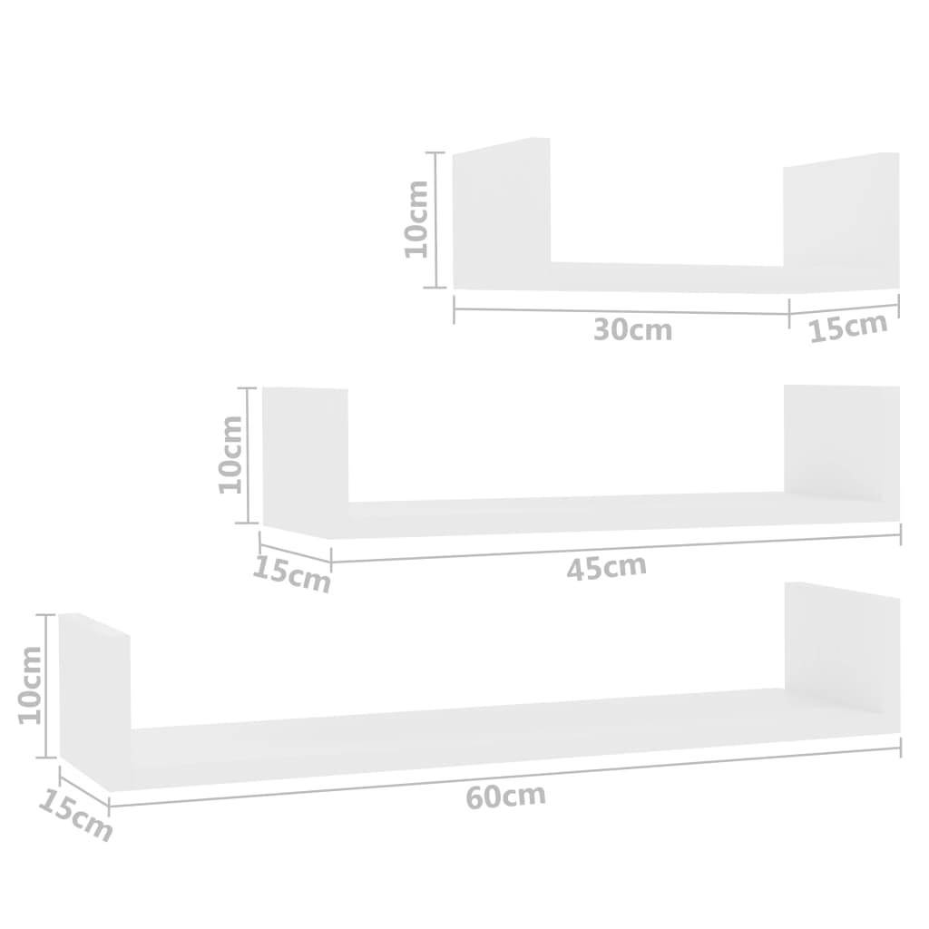 Wandschappen 3 st bewerkt hout