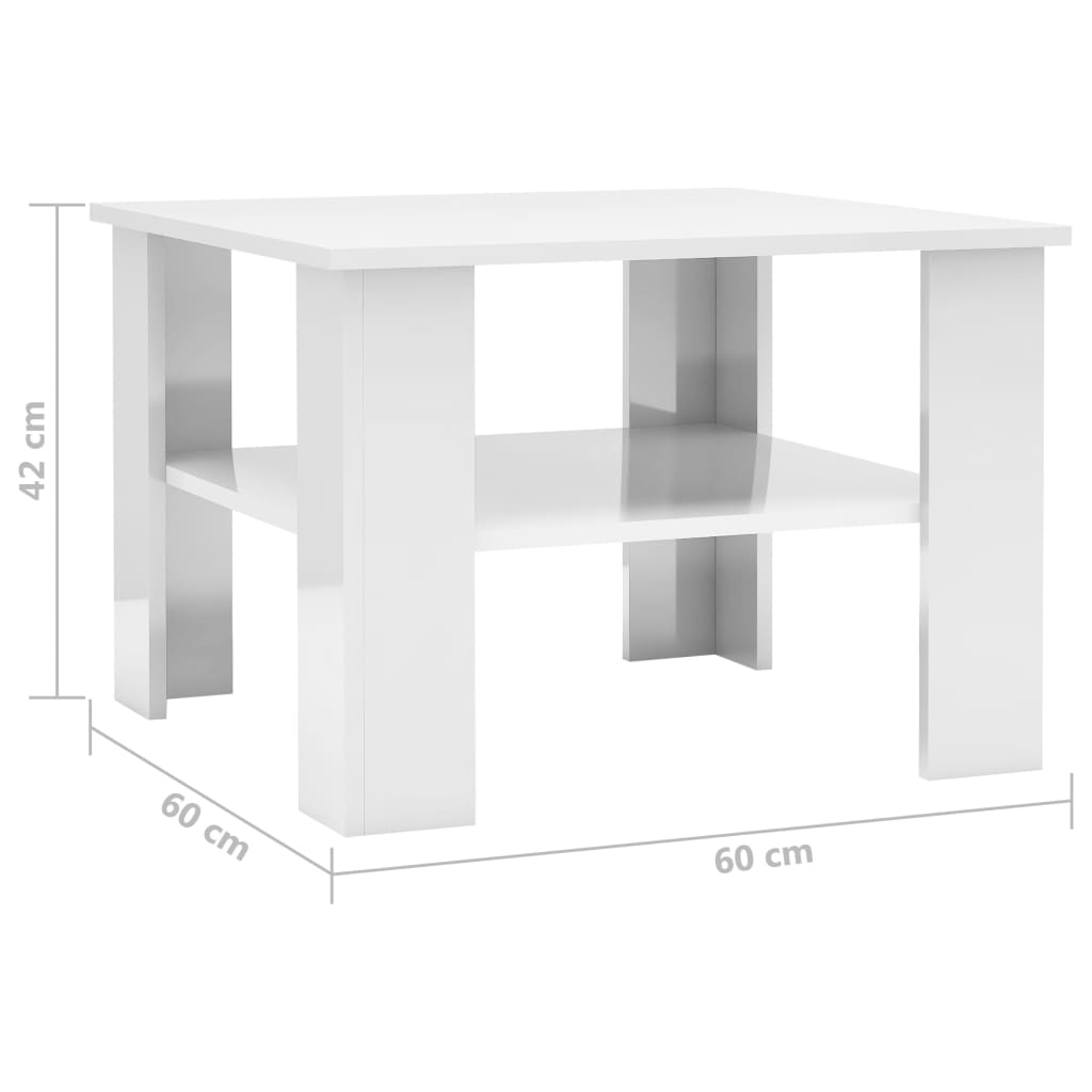 Salontafel 60x60x42 cm bewerkt hout grijs sonoma eiken