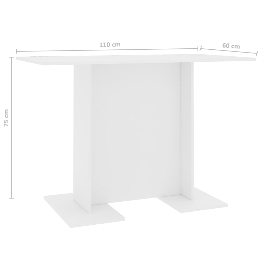 Eettafel 110x60x75 cm bewerkt hout