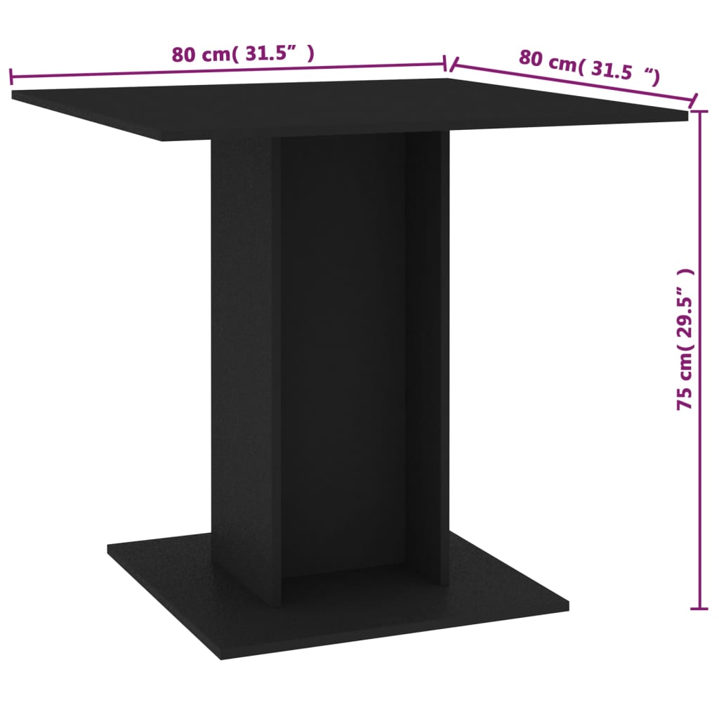 Eettafel 80x80x75 cm bewerkt hout