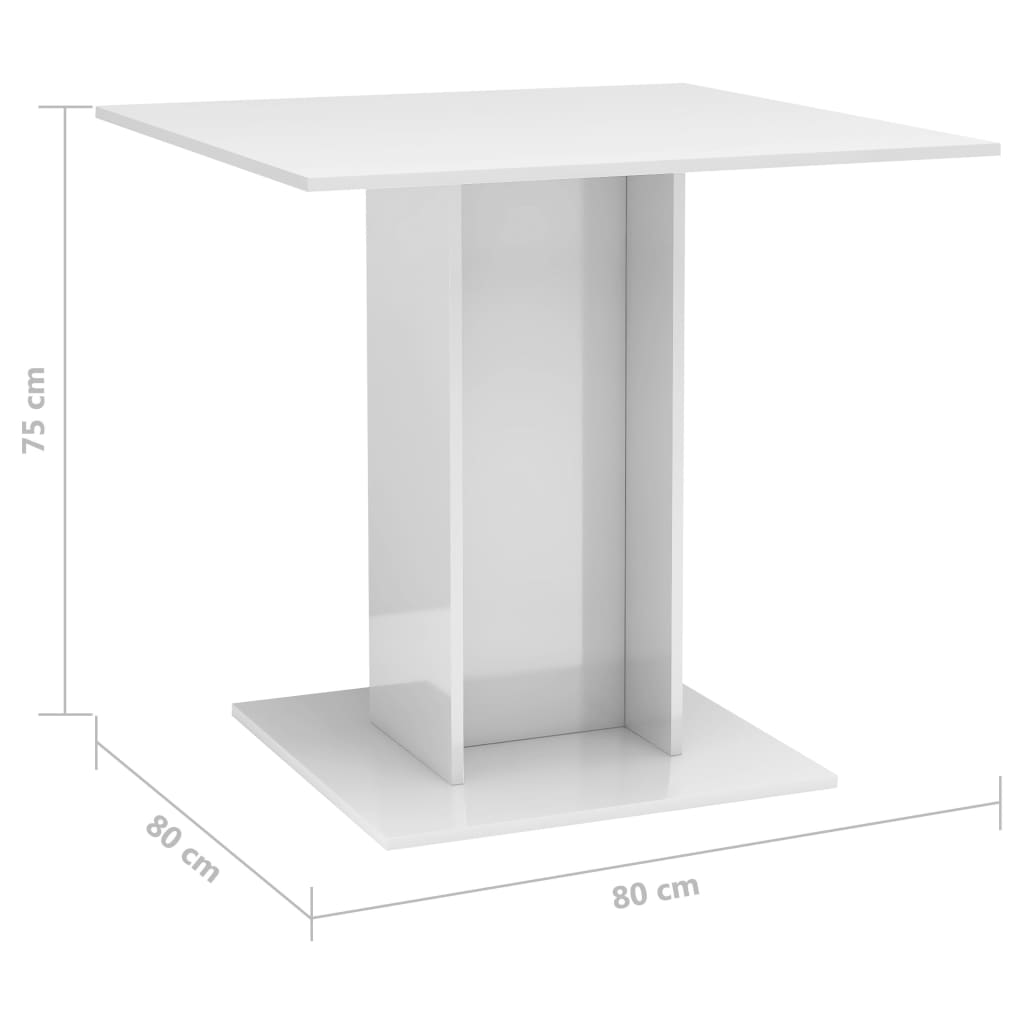 Eettafel 80x80x75 cm bewerkt hout