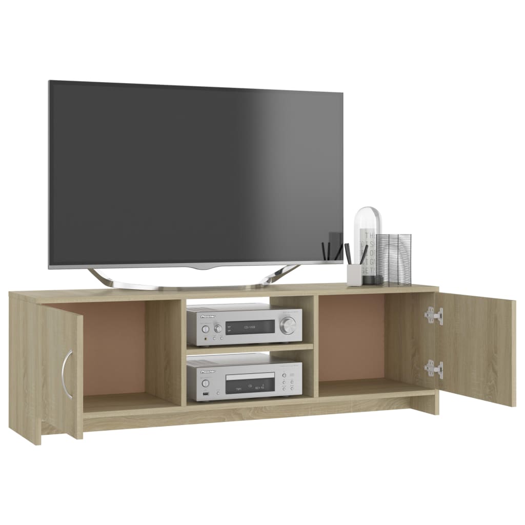 Meuble TV 120x30x37,5 cm bois fini chêne sonoma coloré