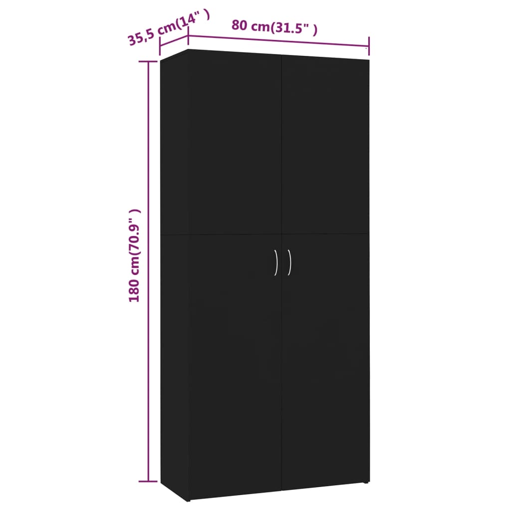 Schoenenkast 80x35,5x180cm bewerkt hout eikenkleurig