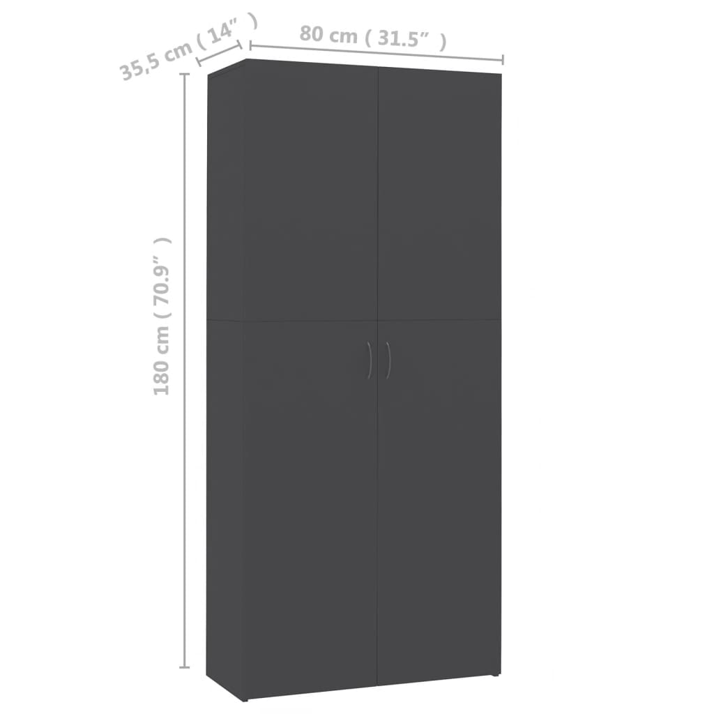 Schoenenkast 80x35,5x180 cm bewerkt hout