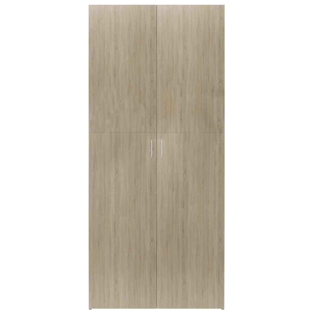 Schoenenkast 80x35,5x180cm bewerkt hout eikenkleurig