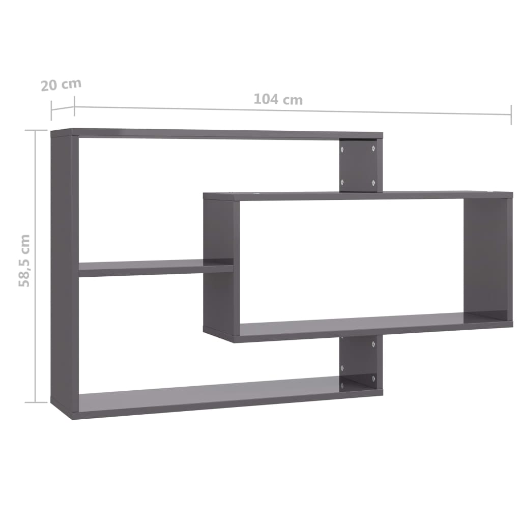 Wandschappen 104x20x58,5 cm bewerkt hout