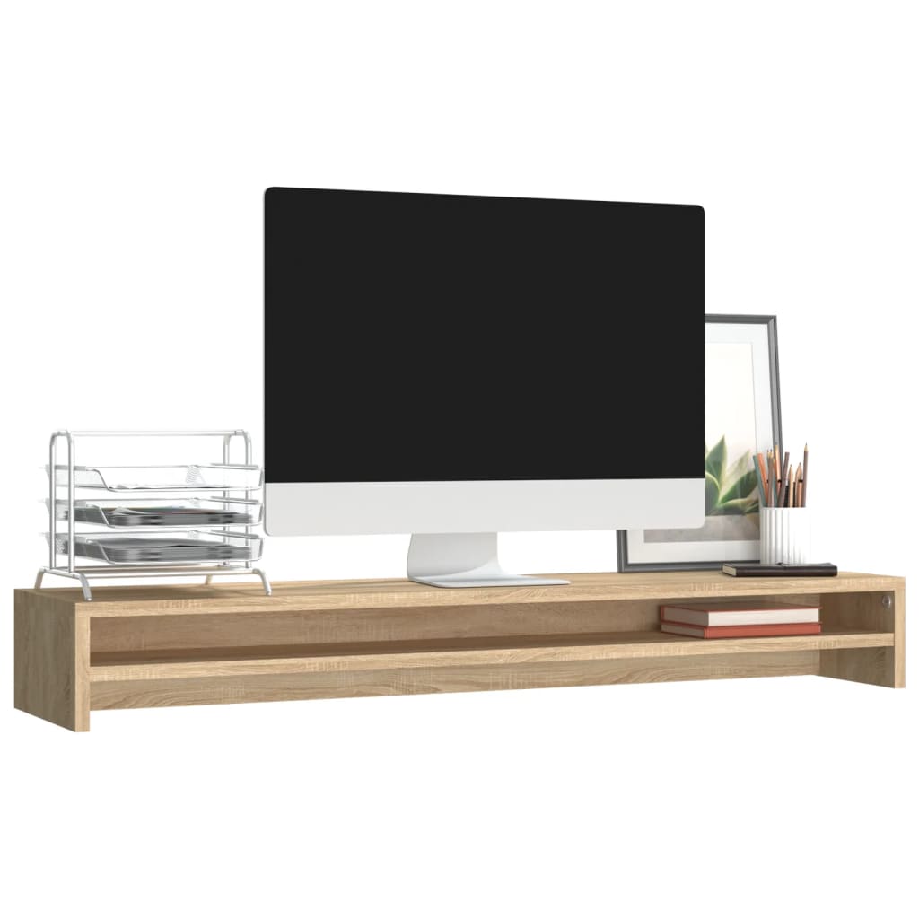 Monitorstandaard 100x24x13 cm bewerkt hout