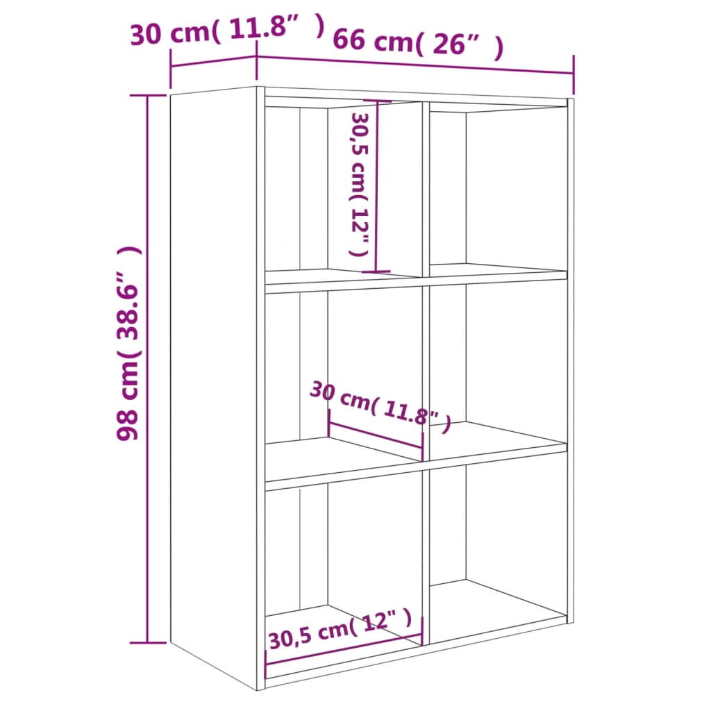 Bibliothèque/buffet 66x30x98 cm en bois travaillé