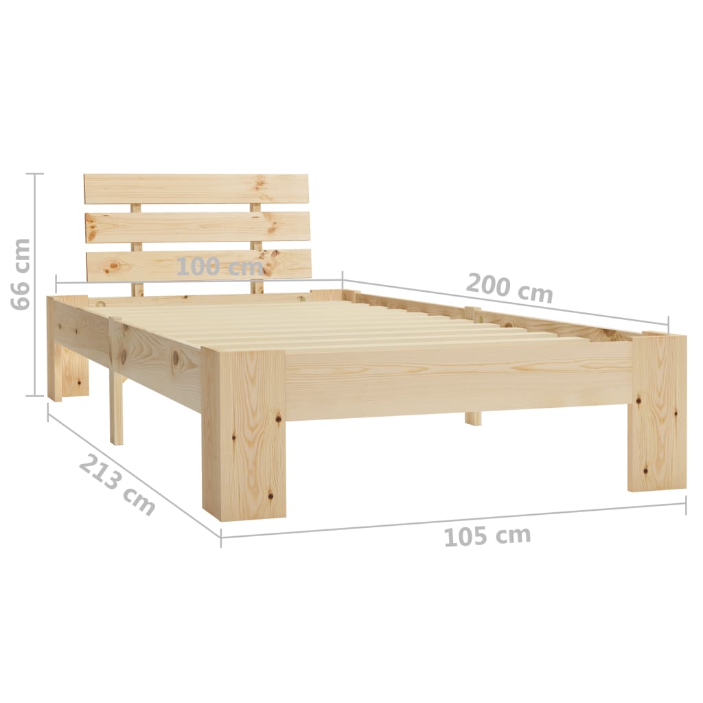 Bedframe massief grenenhout 180x200 cm