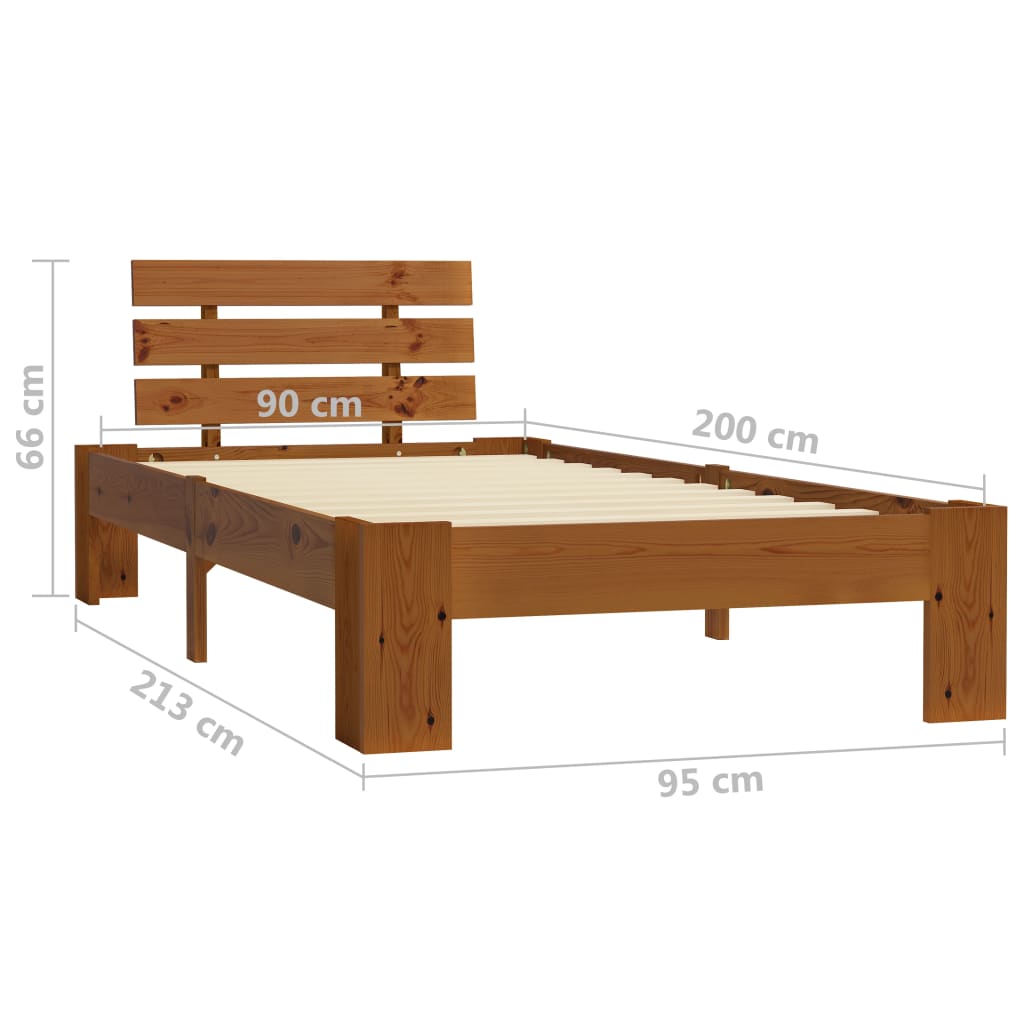 Bedframe massief grenenhout 180x200 cm