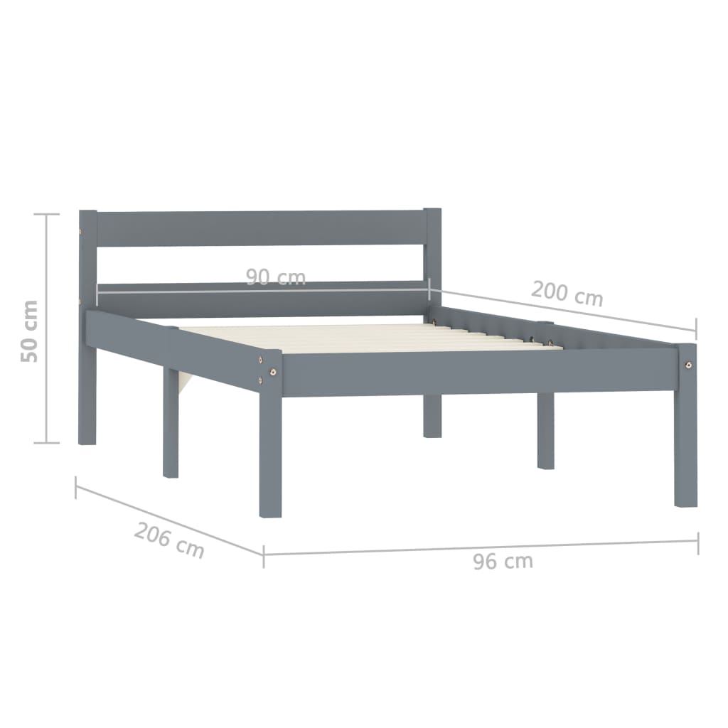 Bedframe massief grenenhout 100x200 cm