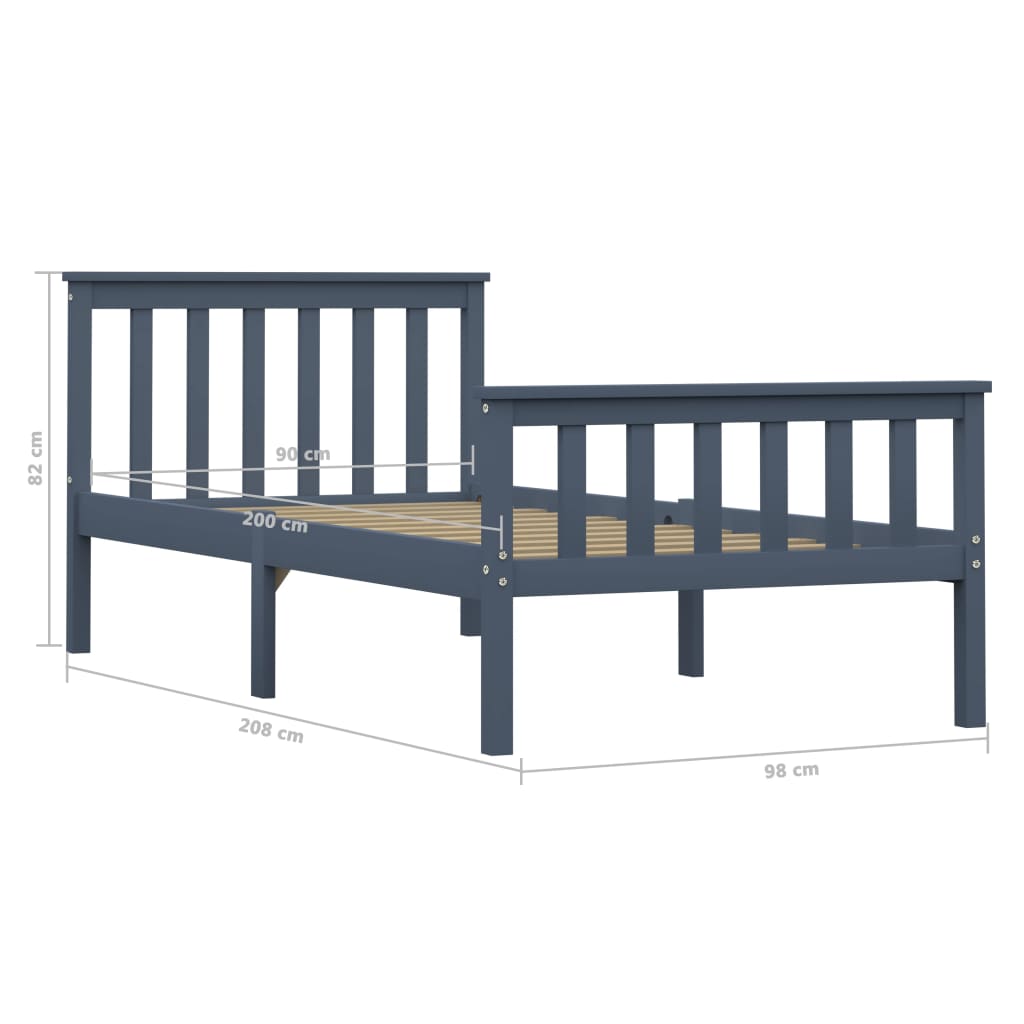 Bedframe massief grenenhout 100x200 cm