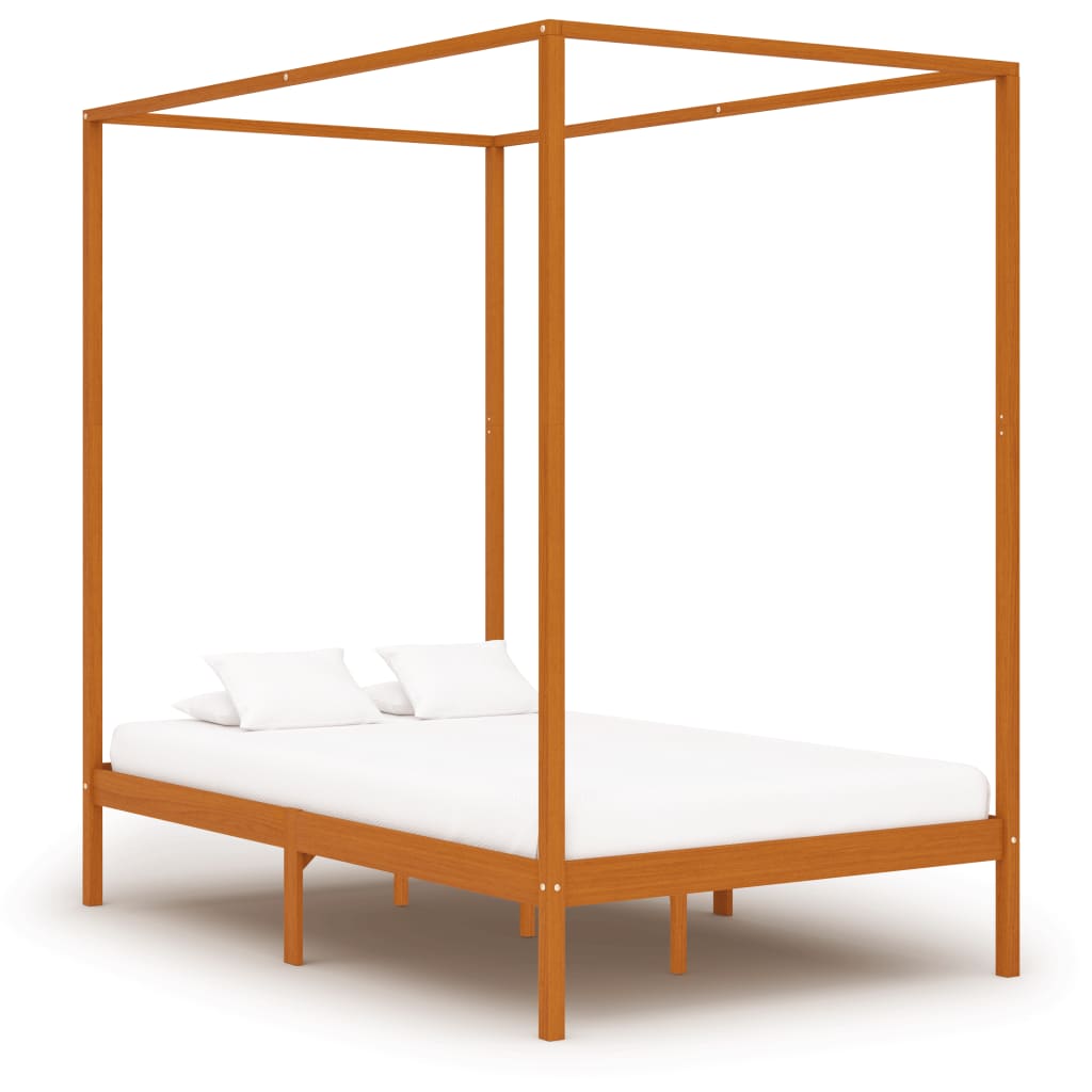 Hemelbedframe massief grenenhout 90x200 cm