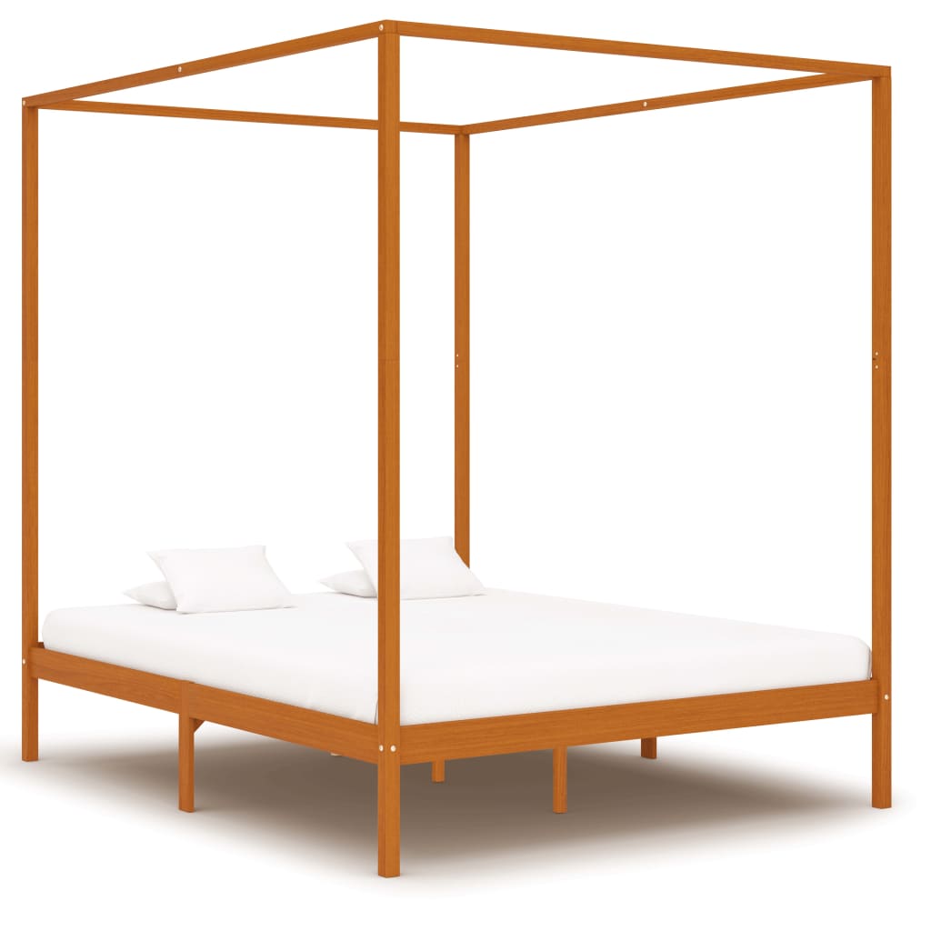 Hemelbedframe massief grenenhout 90x200 cm