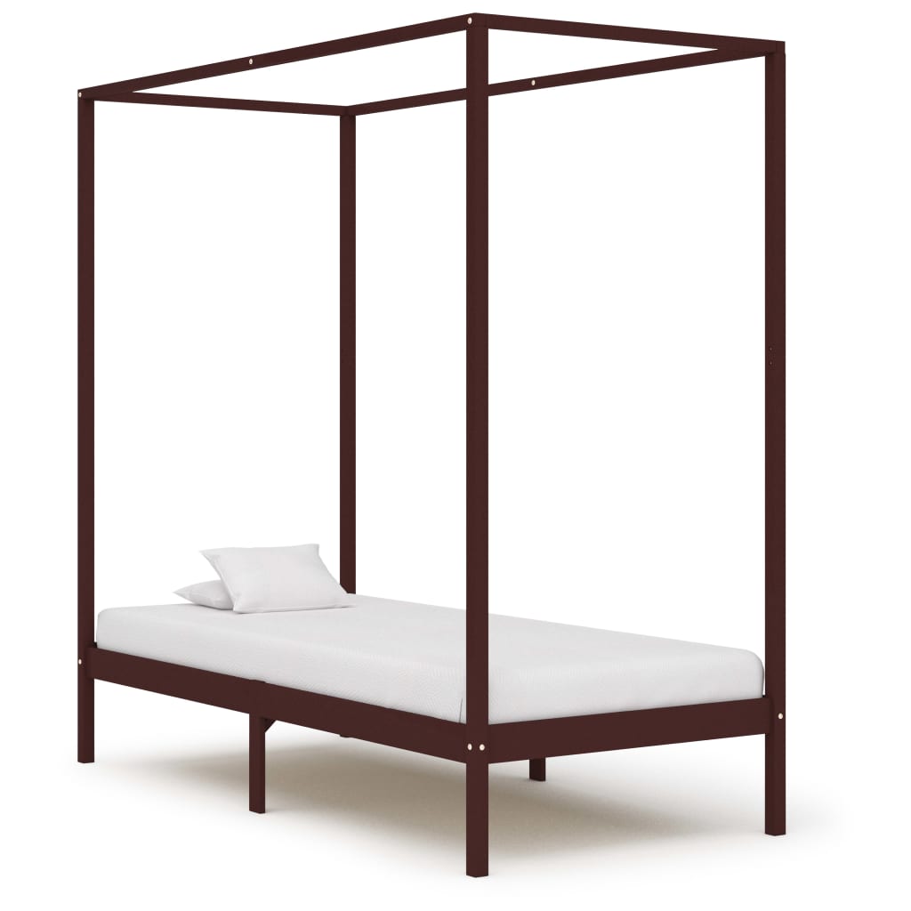 Hemelbedframe massief grenenhout 90x200 cm