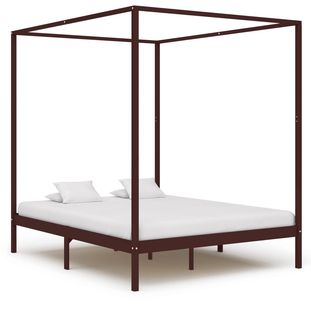 Hemelbedframe massief grenenhout 90x200 cm