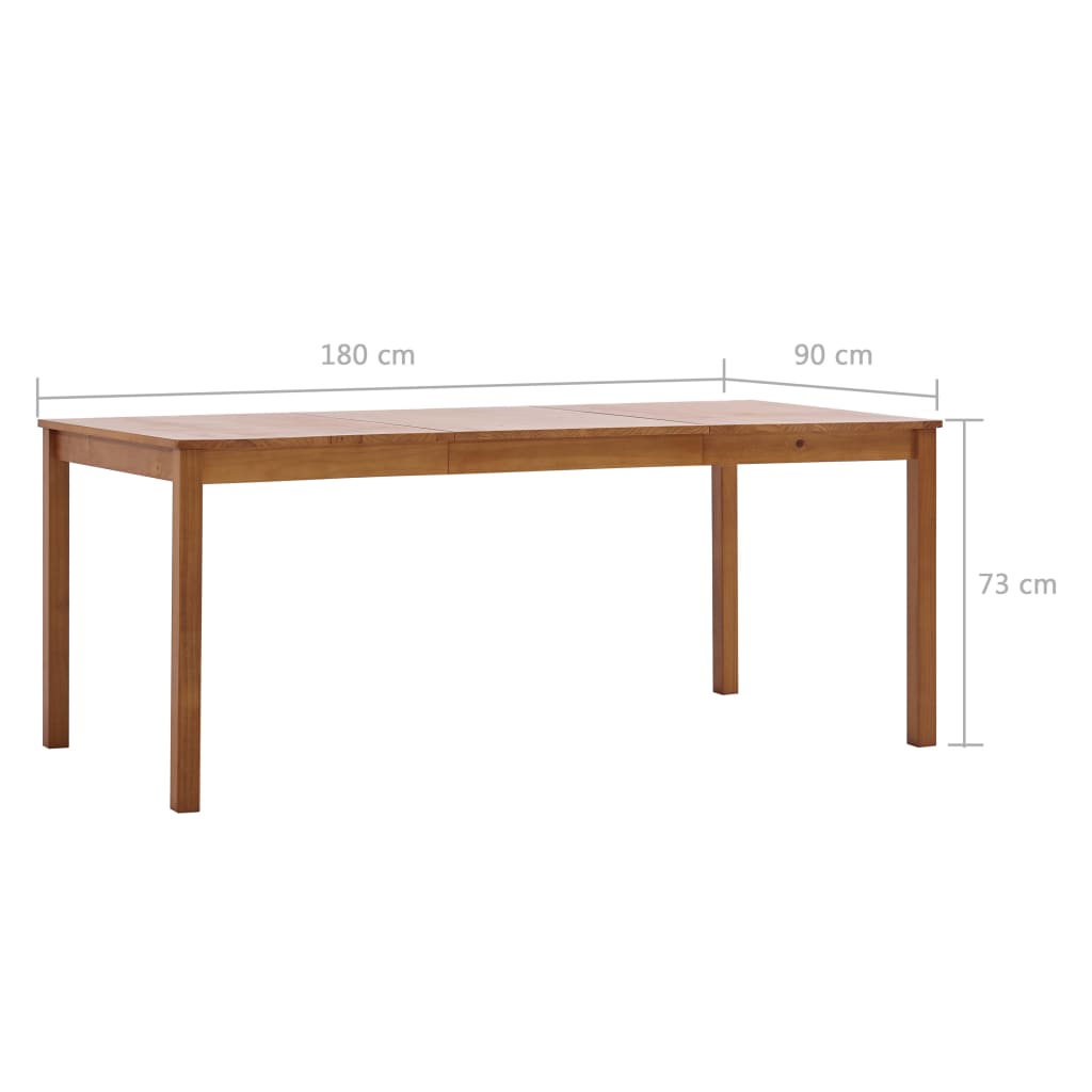 Eettafel 140x70x73 cm grenenhout honingbruin