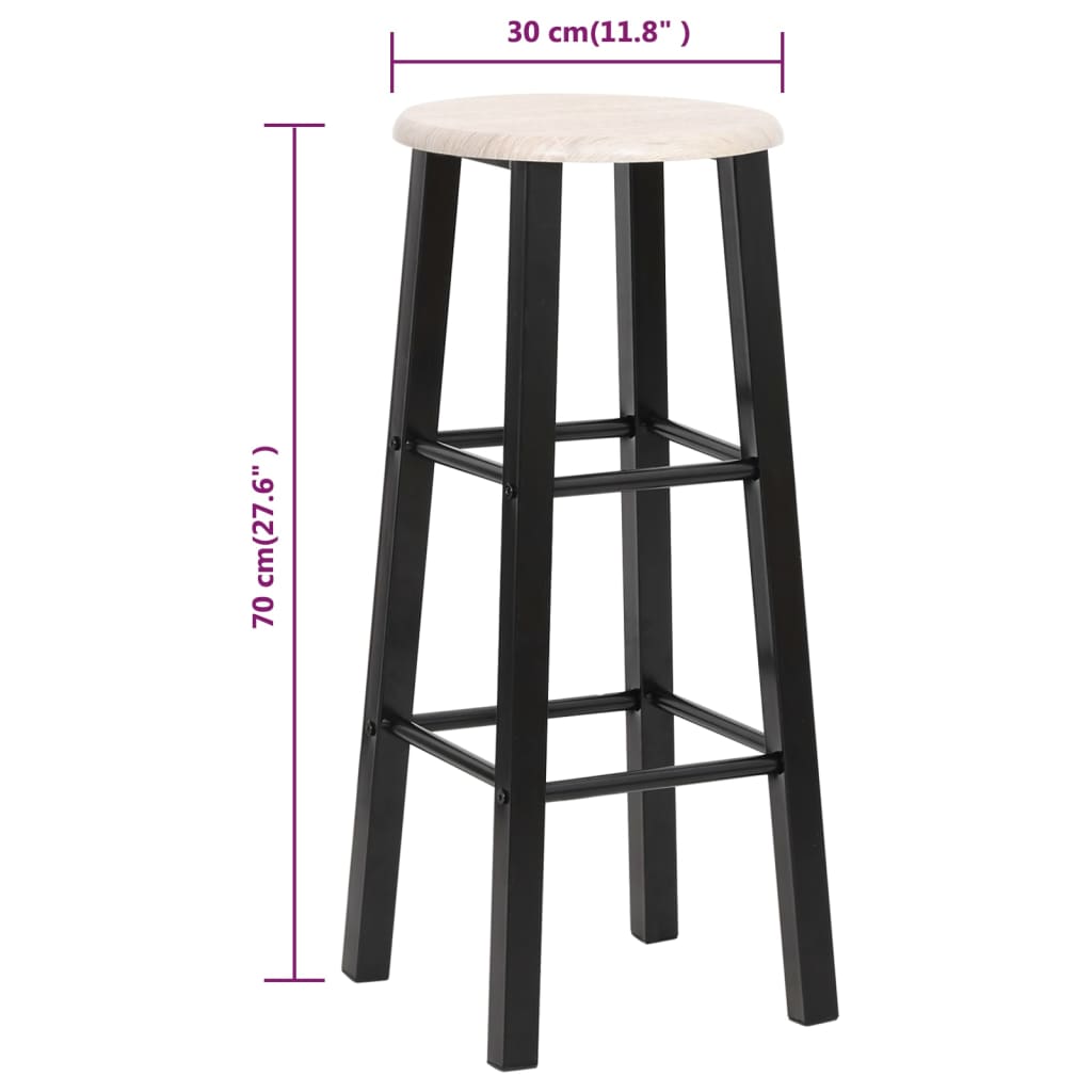 Tabourets de bar 2 pcs MDF