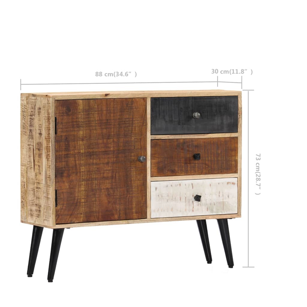 Buffet 88x30x73 cm en bois de manguier massif