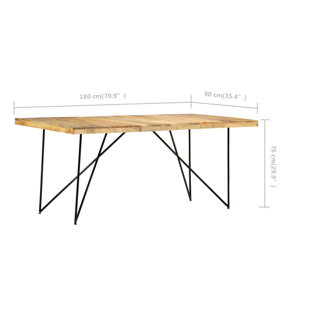 Table à manger 180x90x76 cm en manguier massif