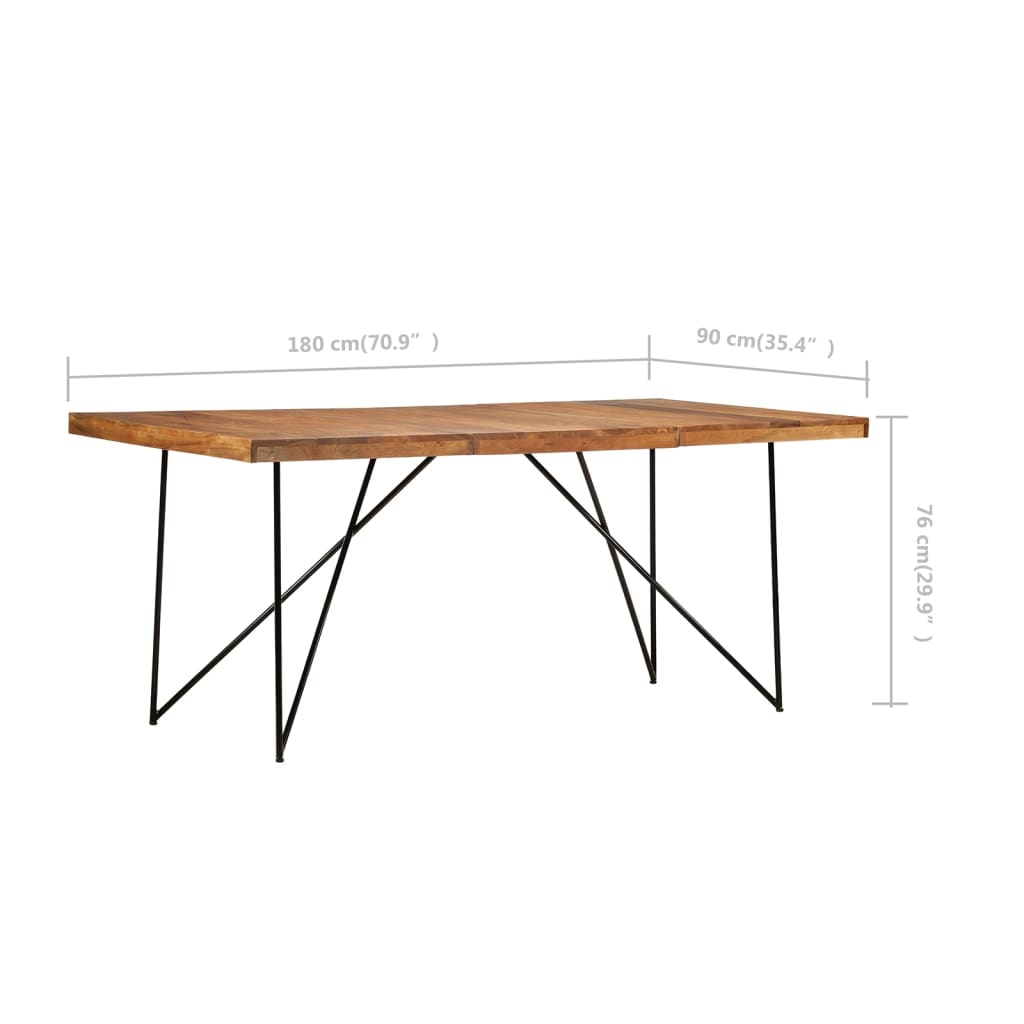 Table à manger 180x90x76 cm en manguier massif