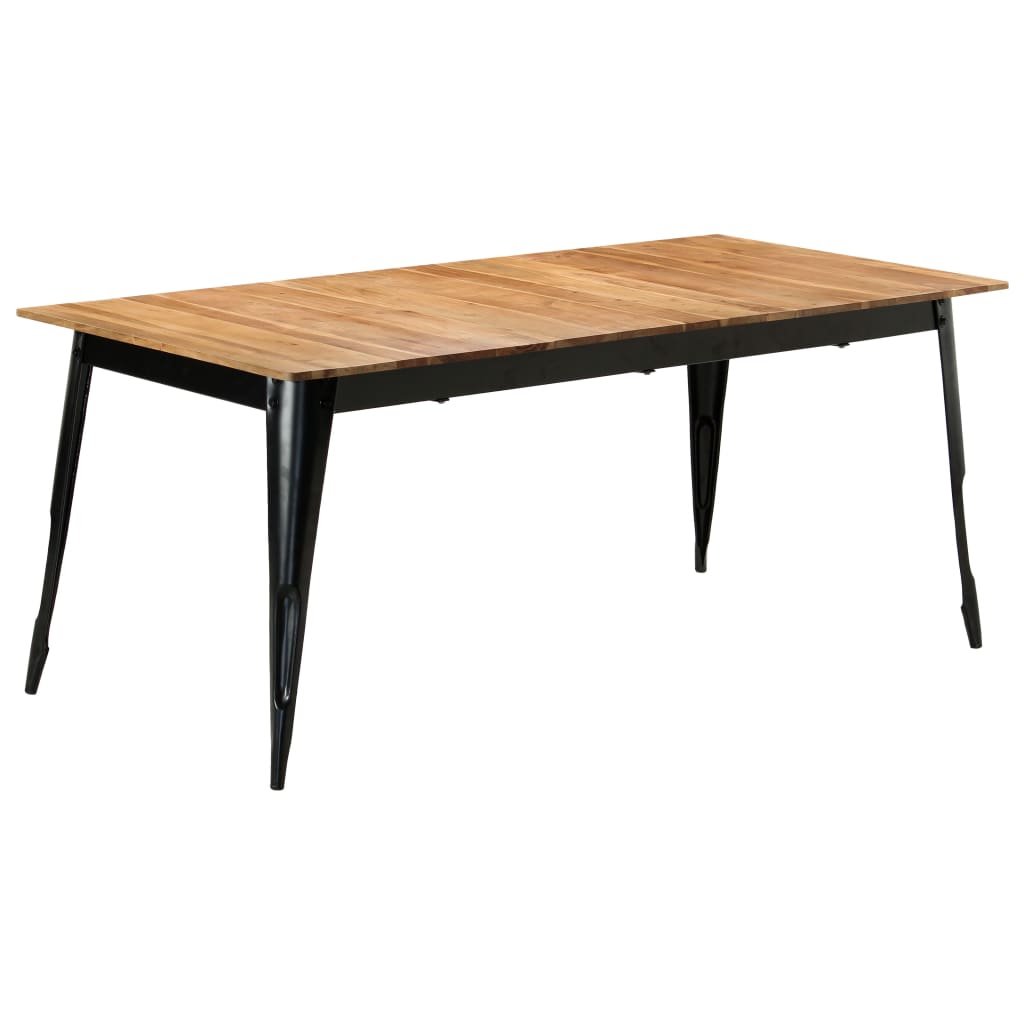 Eettafel 120x60x76 cm massief acaciahout en staal