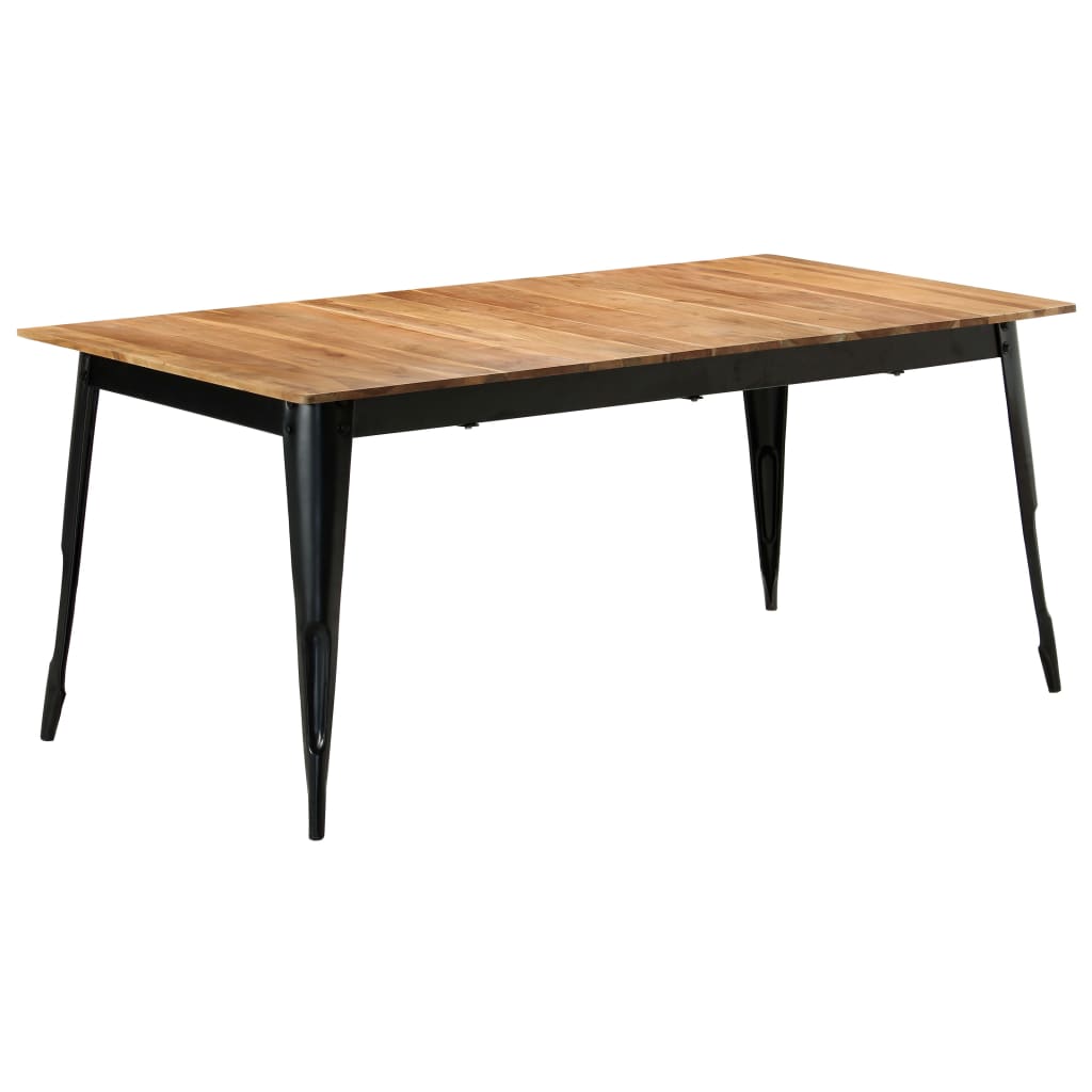 Table à manger 120x60x76 cm bois d'acacia massif et acier