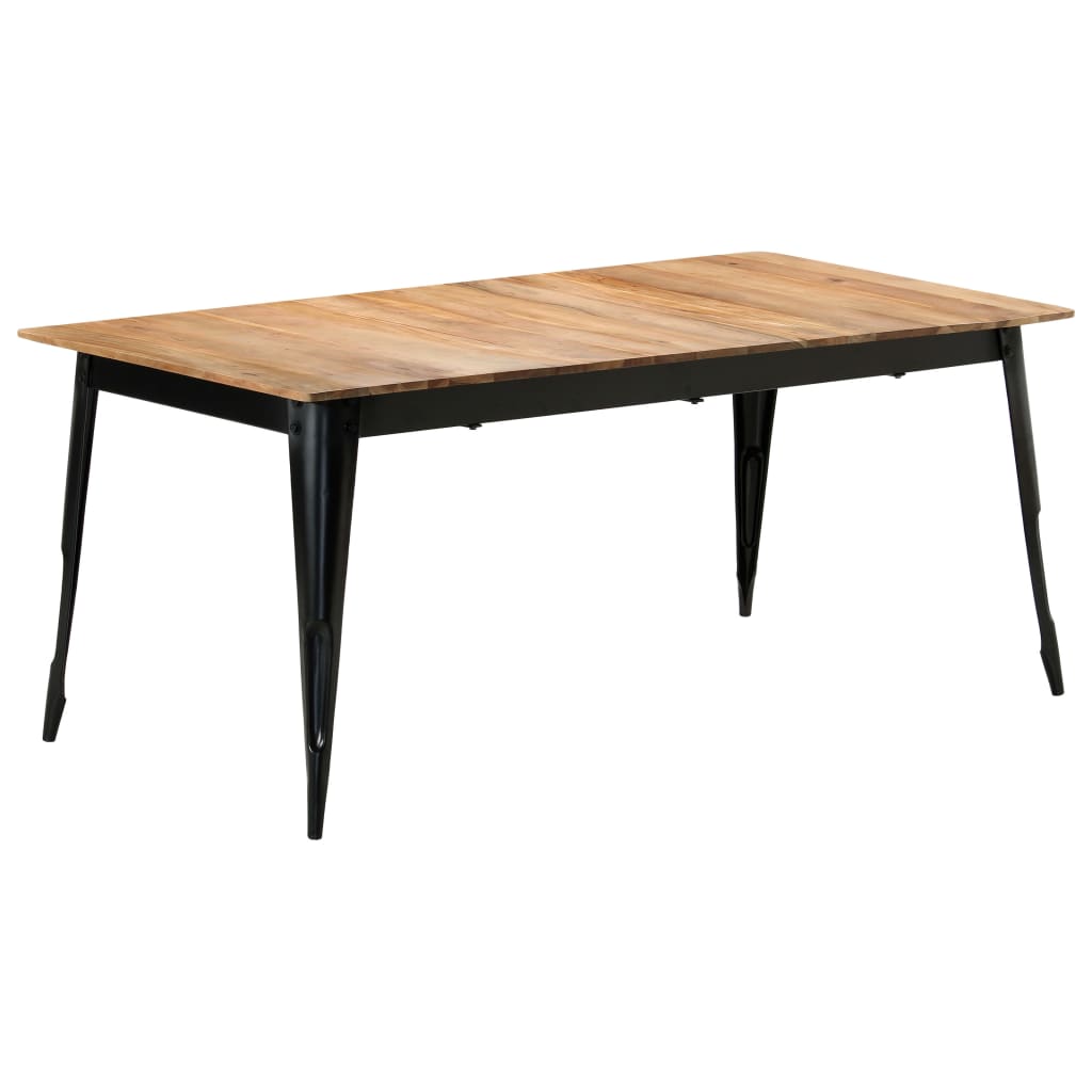 Table à manger 120x60x76 cm bois d'acacia massif et acier