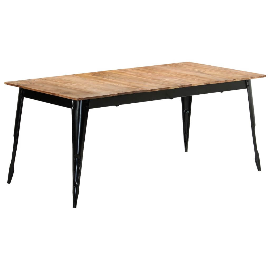 Eettafel 120x60x76 cm massief acaciahout en staal