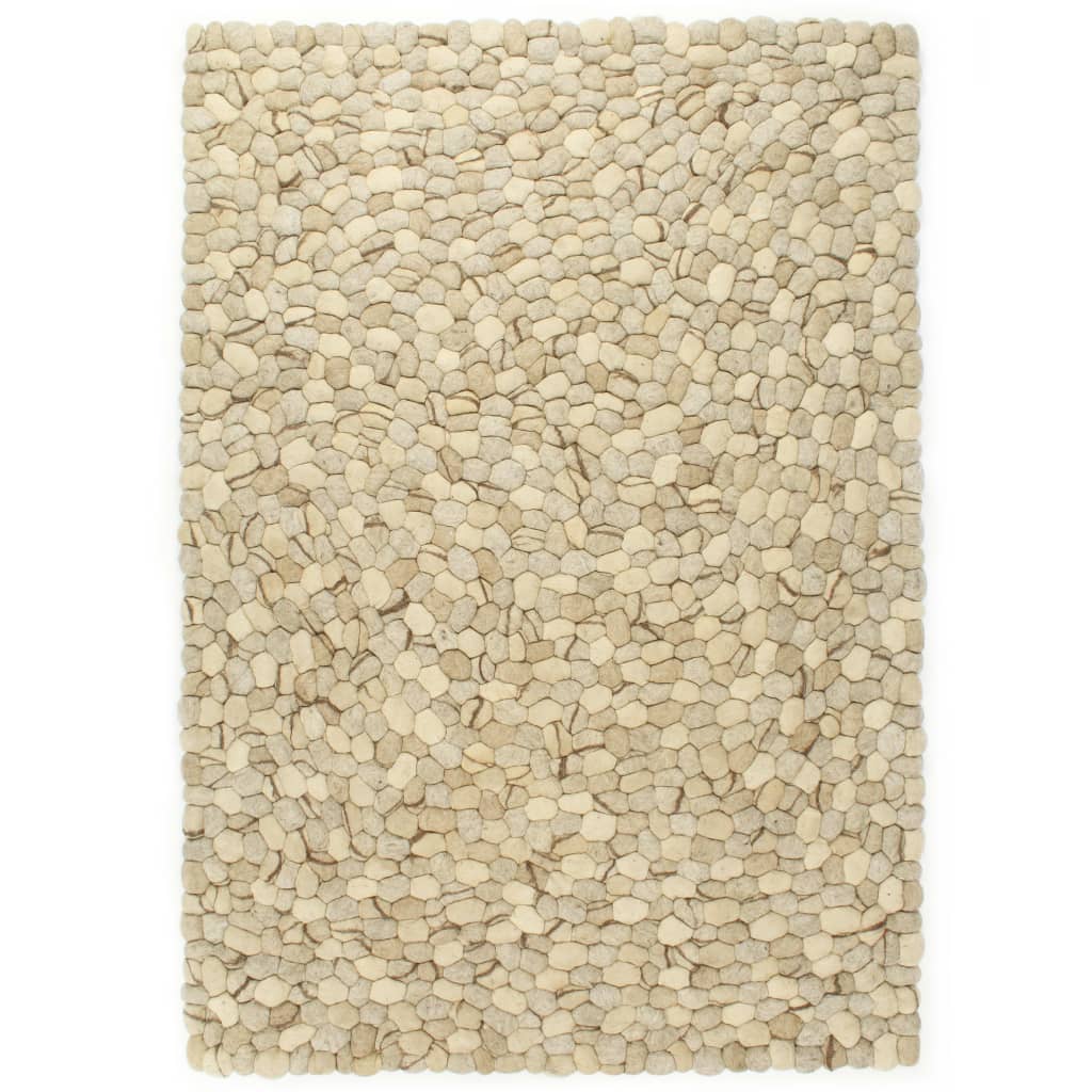 Tapis galets 160x230 cm feutre de laine