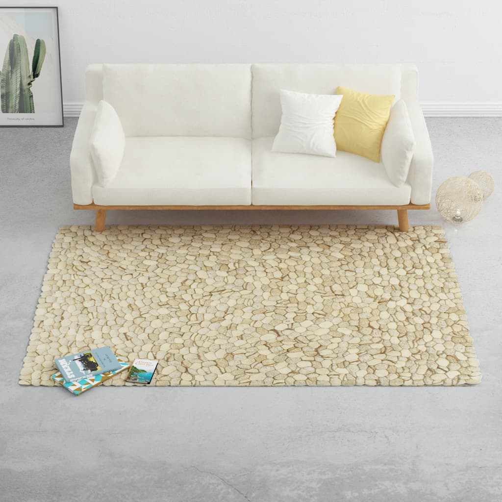 Tapis galets 160x230 cm feutre de laine