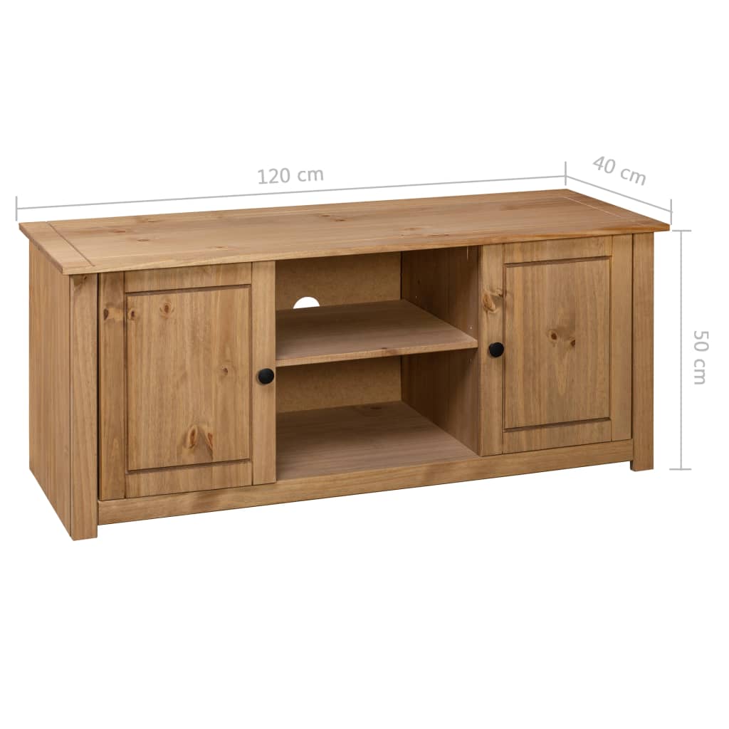 Meuble TV Gamme Panama 120x40x50 cm en bois de pin massif