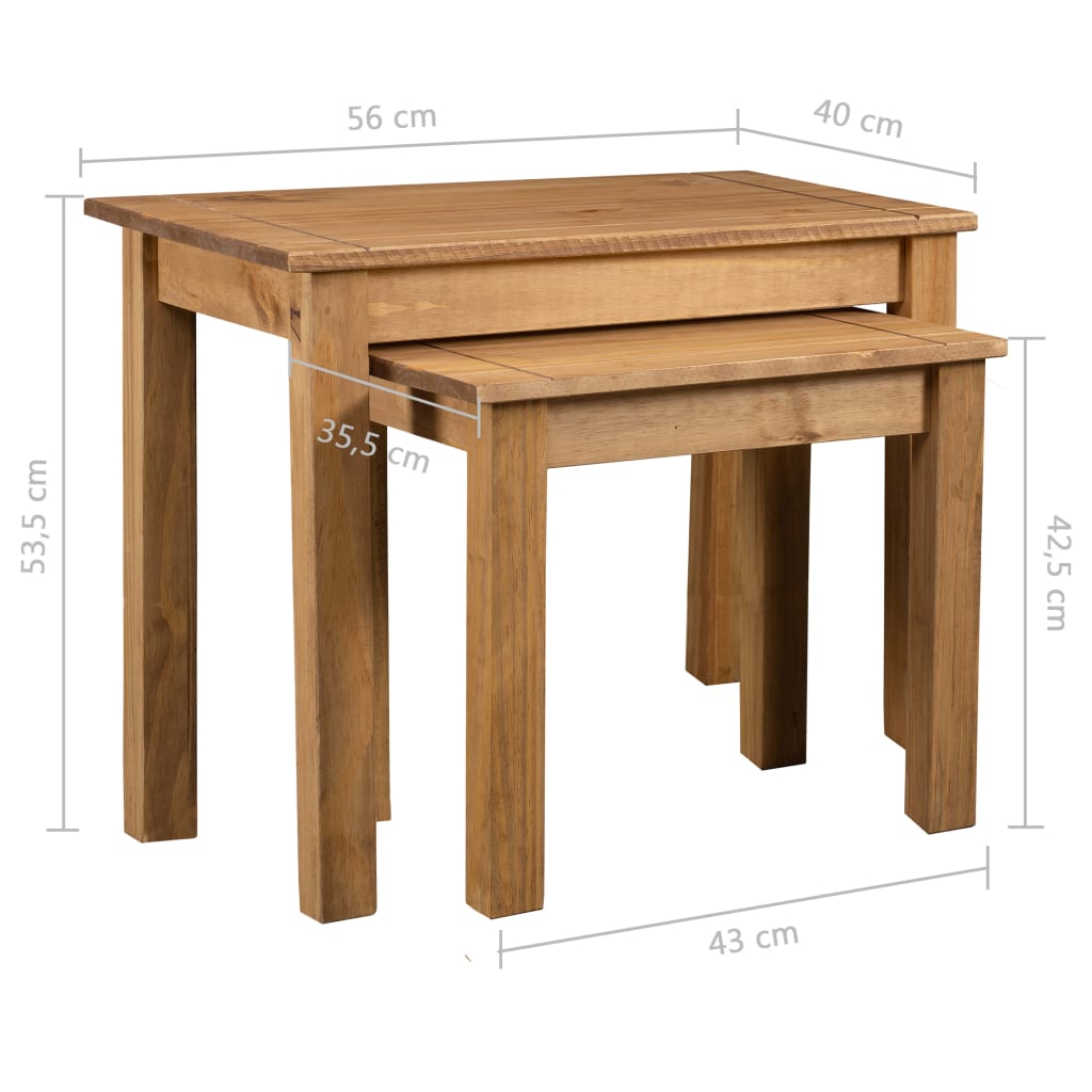 2-delige Tafeltjesset Panama Range massief grenenhout