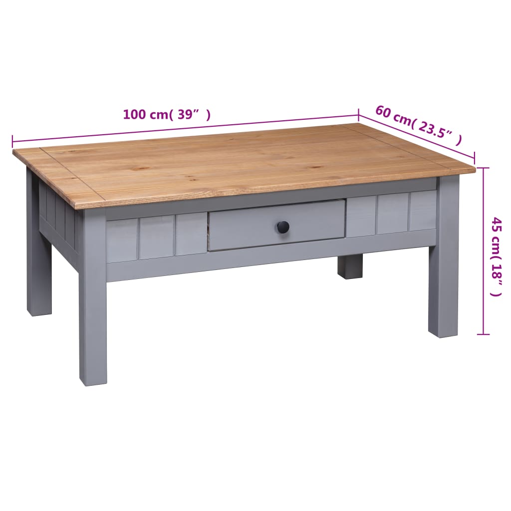 Table basse Gamme Panama 100x60x45 cm bois de pin massif