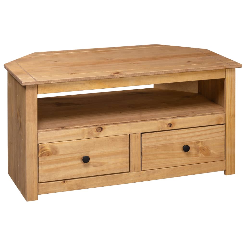 Meuble TV d'angle Gamme Panama 93x49x49 cm en bois de pin massif