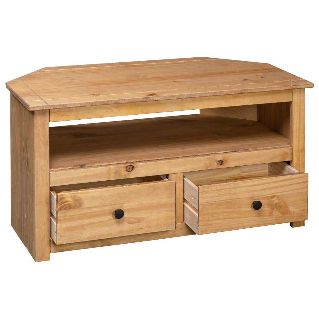 Meuble TV d'angle Gamme Panama 93x49x49 cm en bois de pin massif