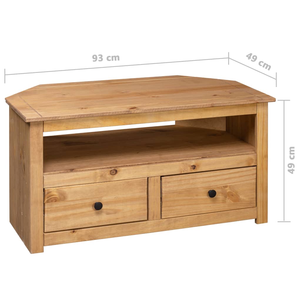 Meuble TV d'angle Gamme Panama 93x49x49 cm en bois de pin massif