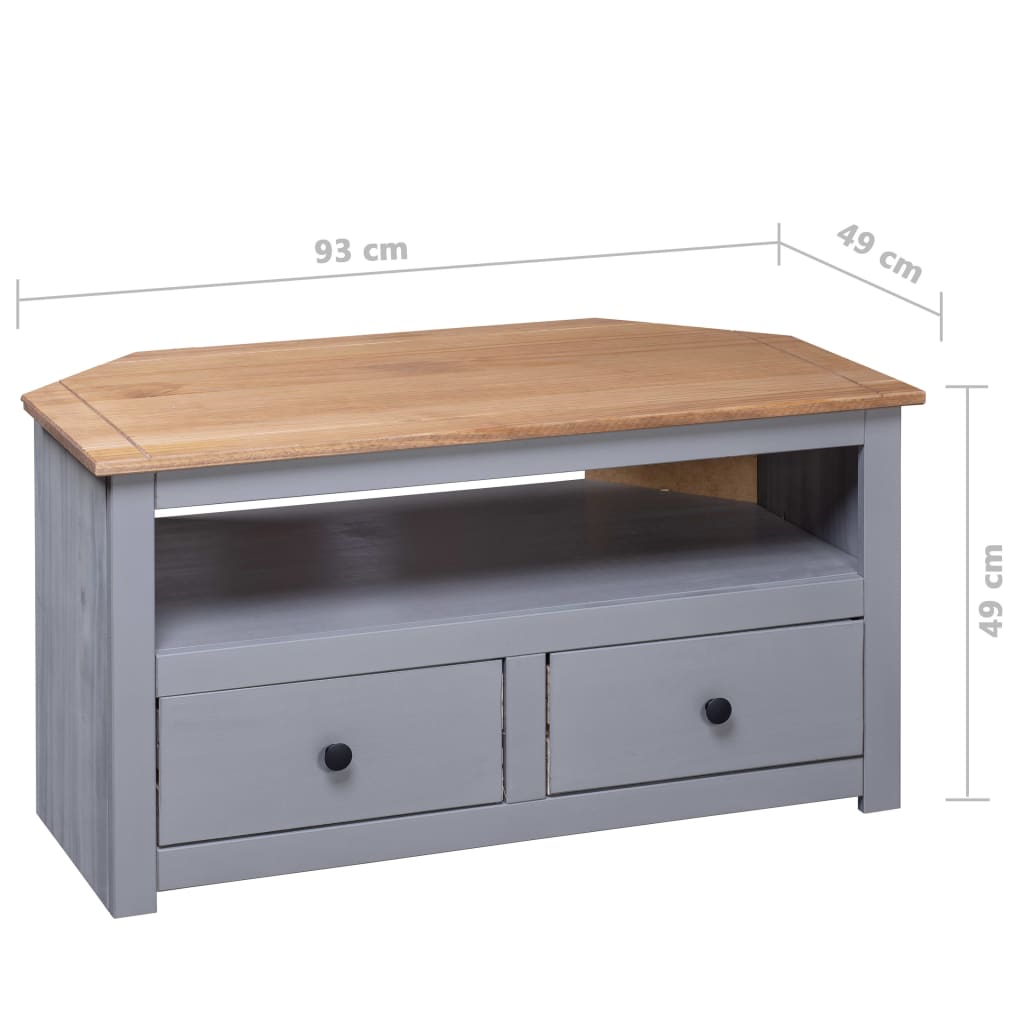 Meuble TV d'angle Gamme Panama 93x49x49 cm en bois de pin massif