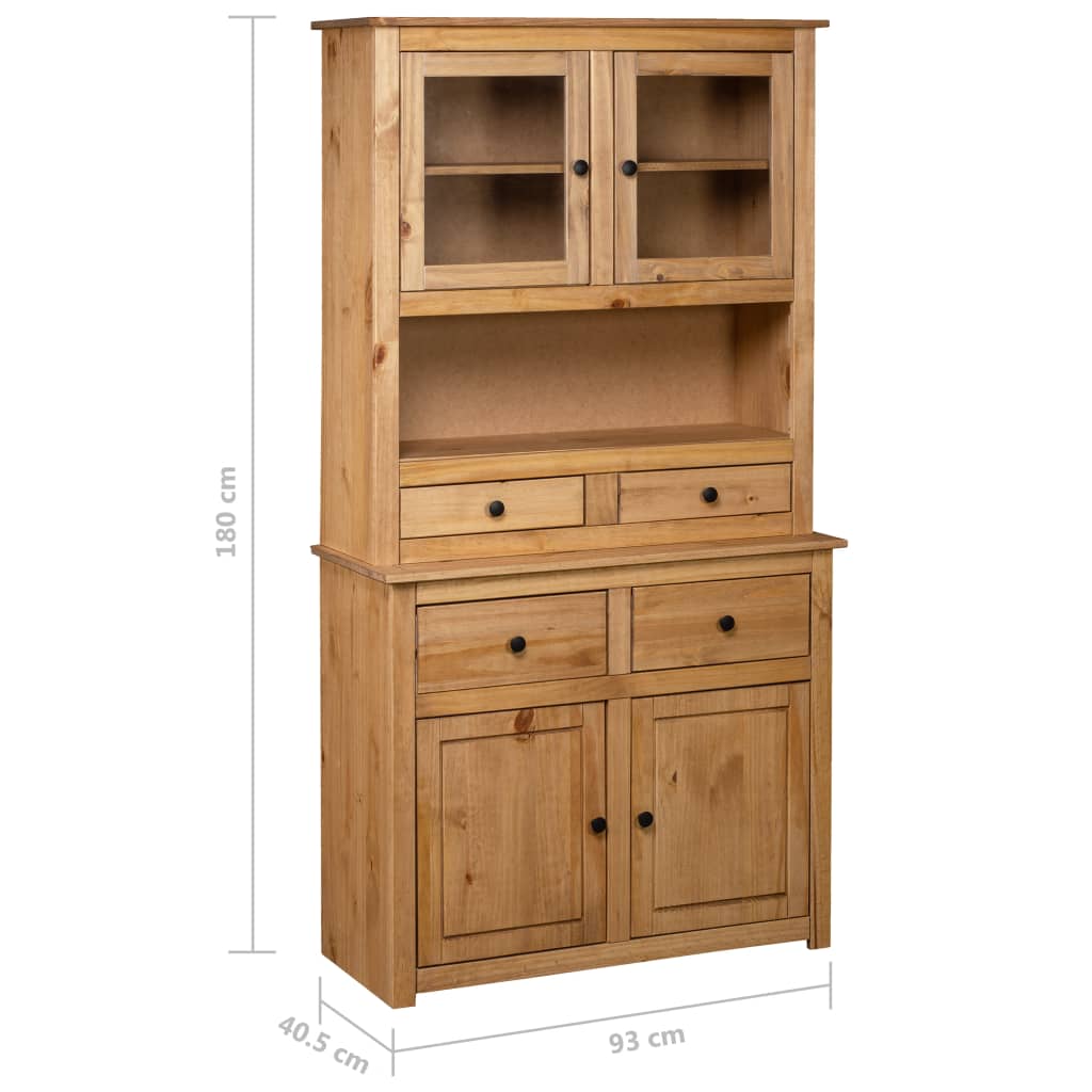 Meuble haut Gamme Panama 93x40,5x180 cm en bois de pin massif