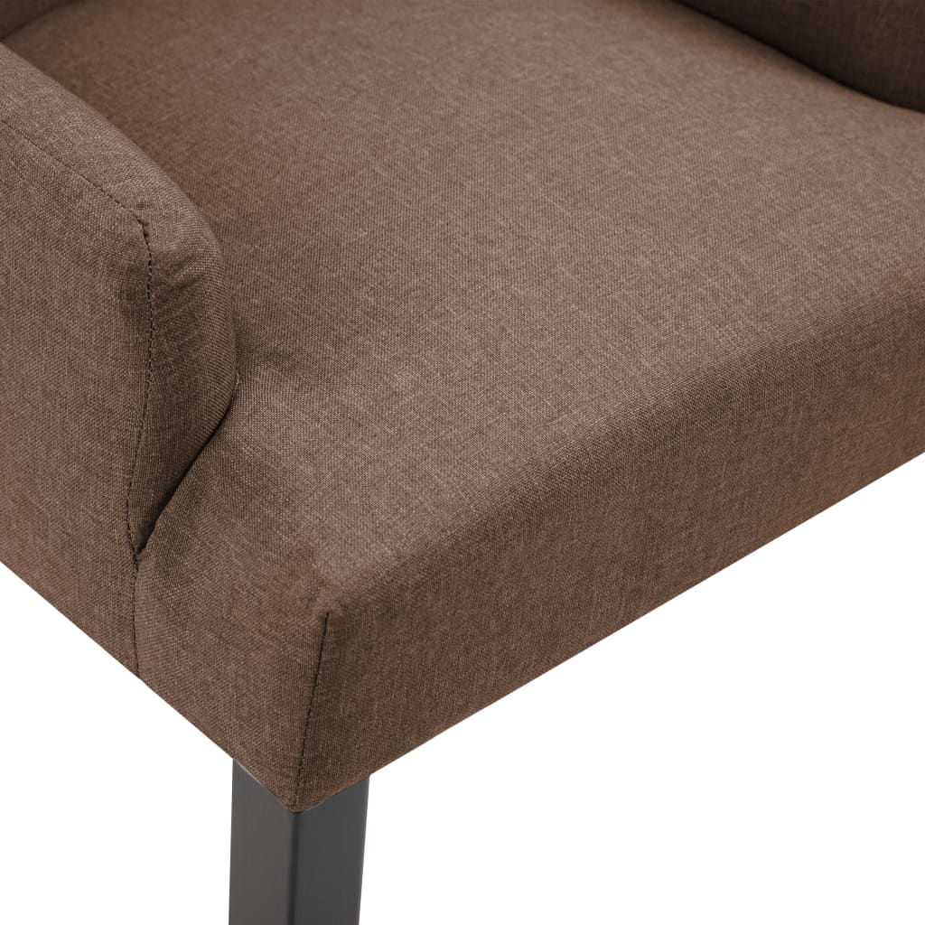 Chaise de salle à manger avec accoudoirs tissu gris foncé