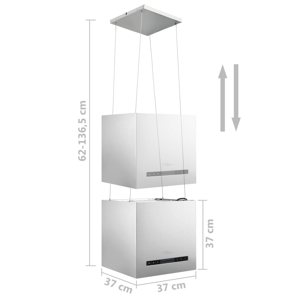 Hotte aspirante suspendue avec capteur tactile LCD 55 cm en acier