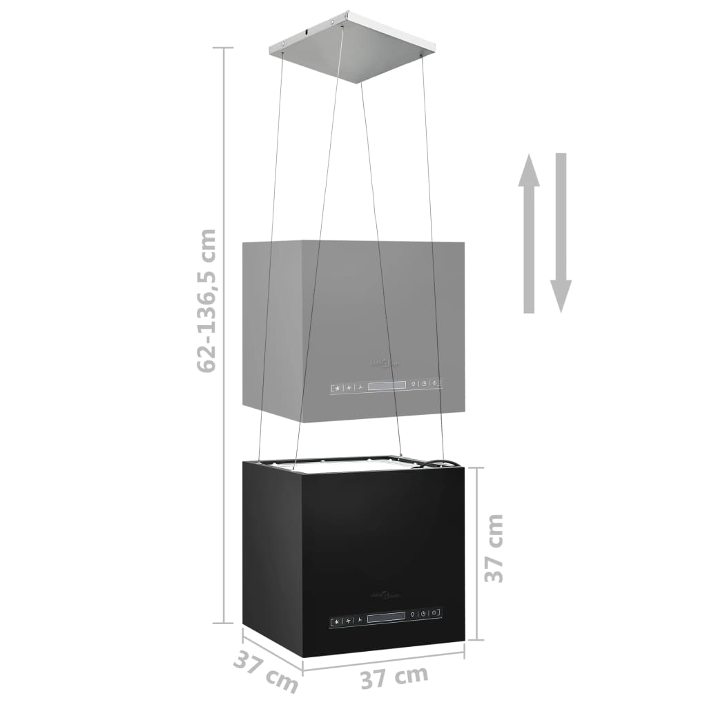 Afzuigkap hangend met aanraaksensor LCD 37 cm roestvrij staal