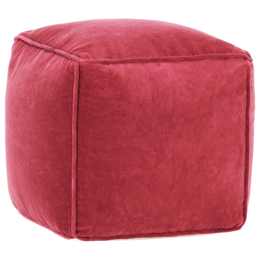 Pouf 40x40x40 cm velours de coton rose