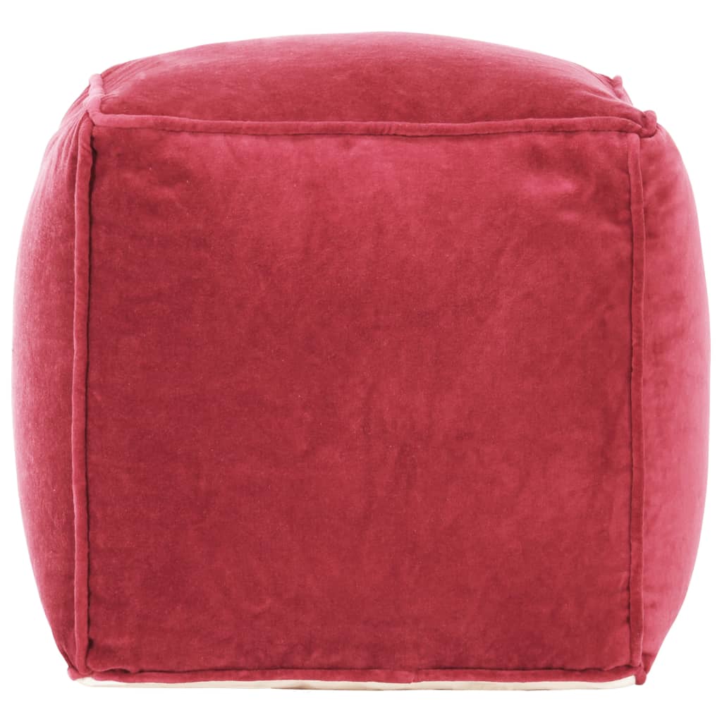 Pouf 40x40x40 cm velours de coton rose