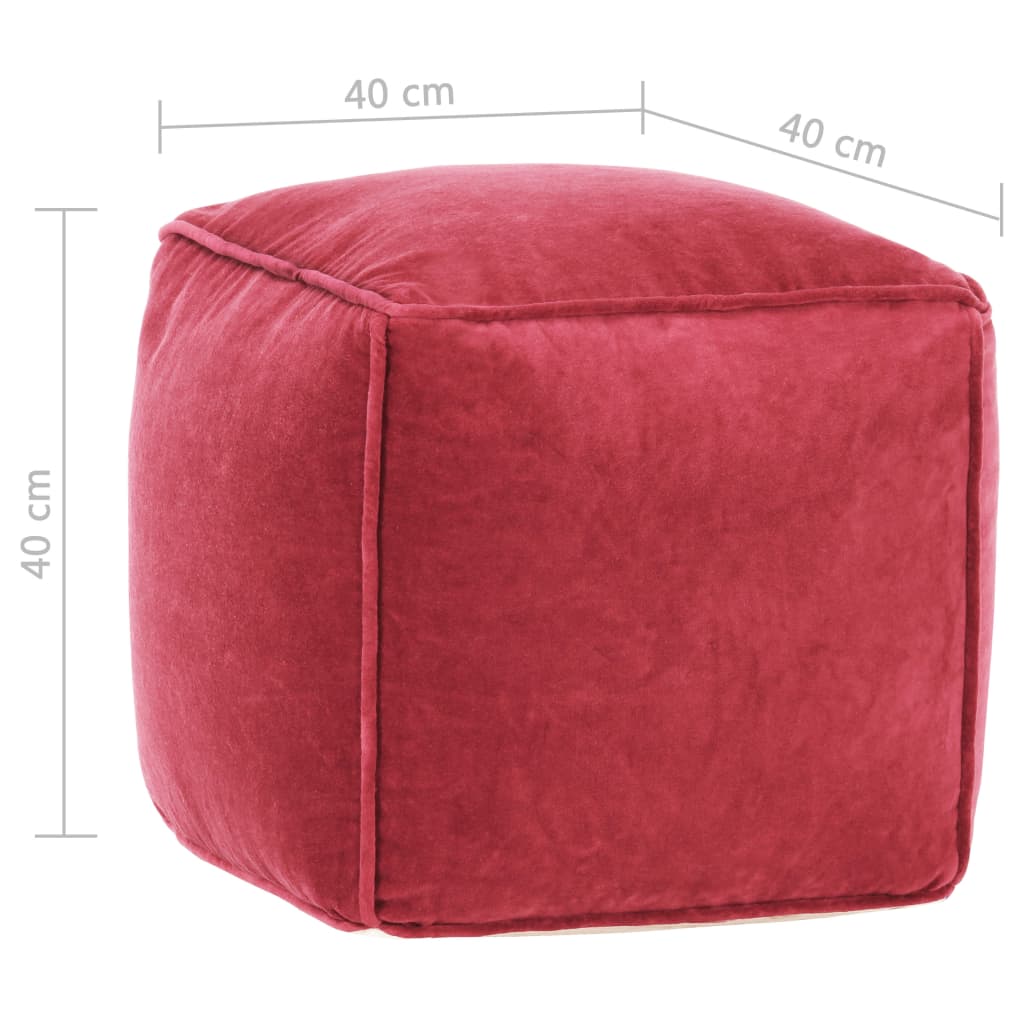 Pouf 40x40x40 cm velours de coton rose