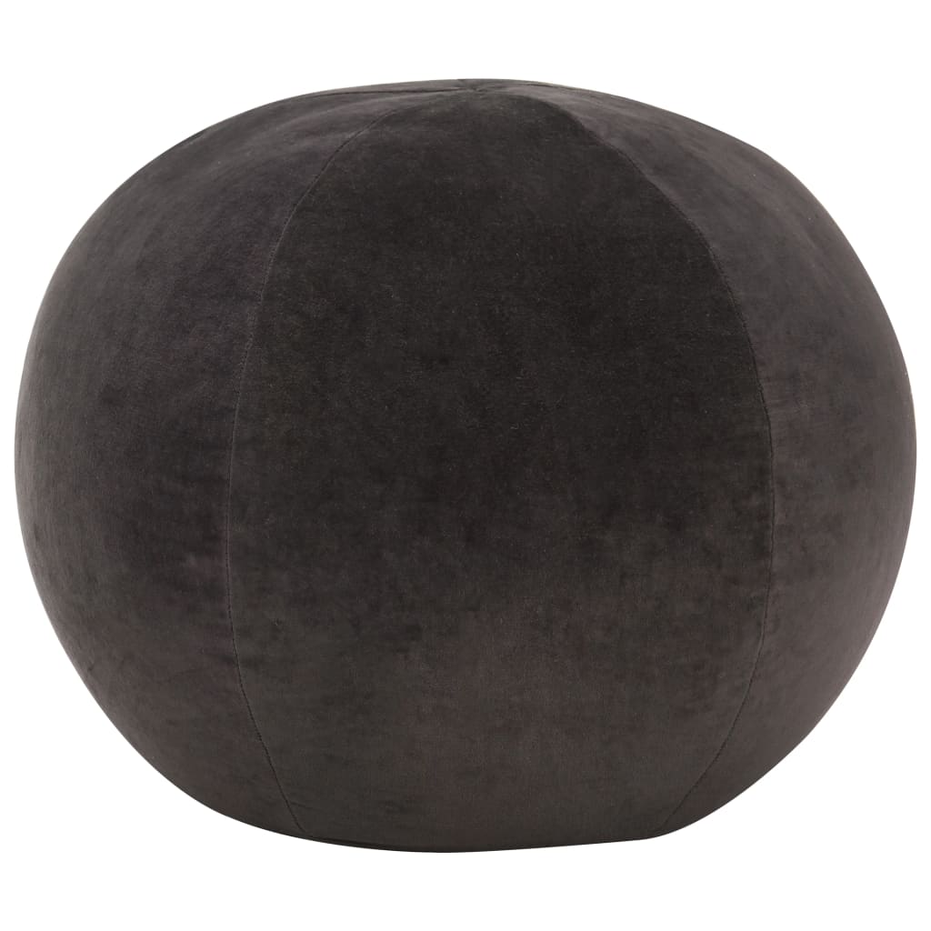 Pouf 50x35 cm velours coton anthracite