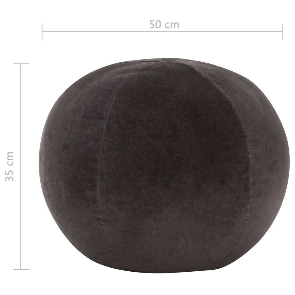 Pouf 50x35 cm velours coton anthracite