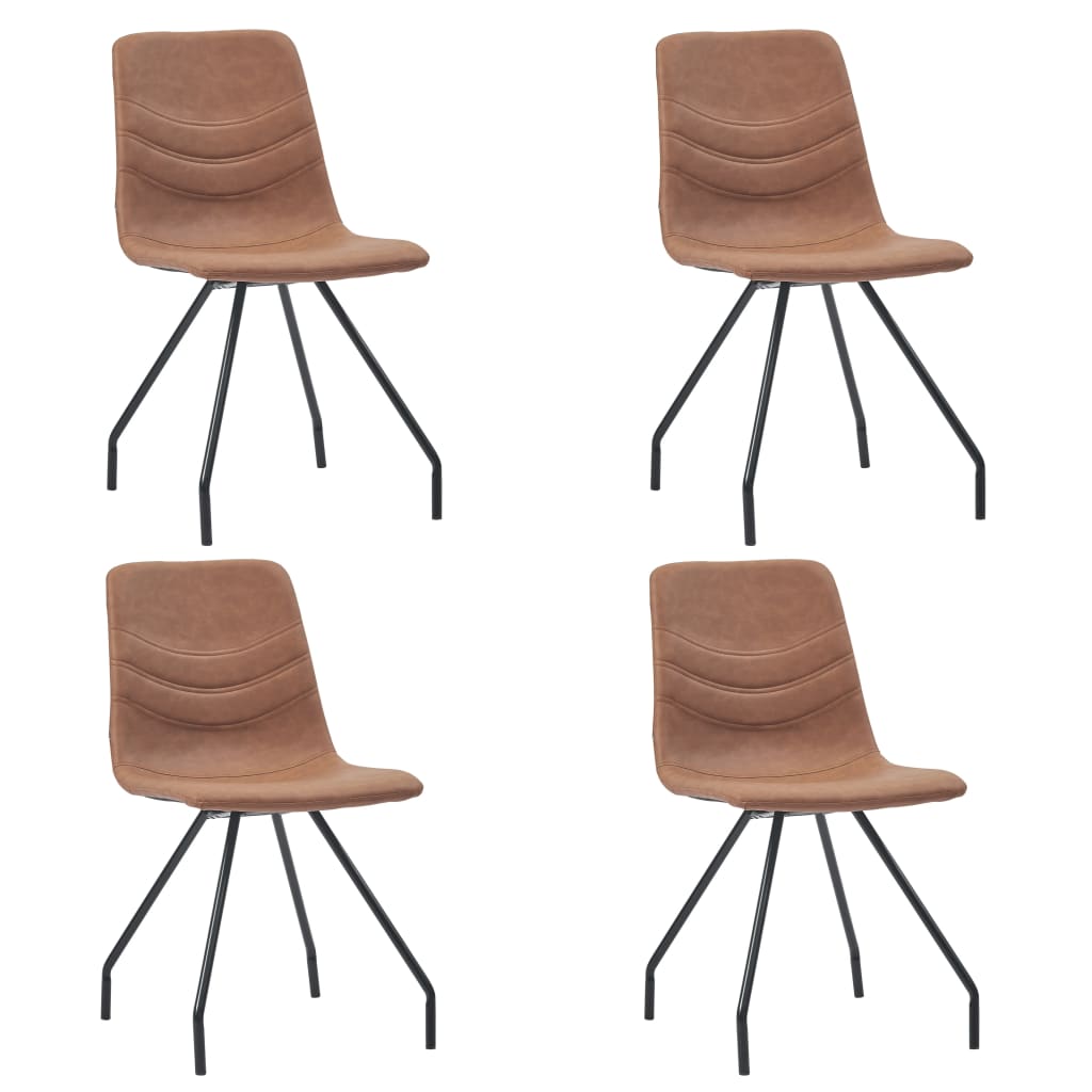 Chaises de salle à manger 4 pcs cuir artificiel marron