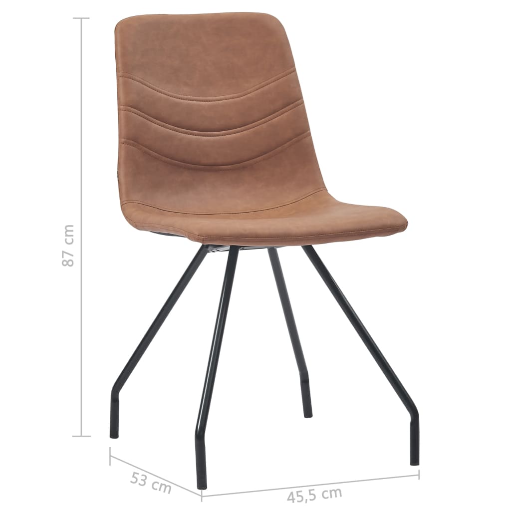 Chaises de salle à manger 4 pcs cuir artificiel marron