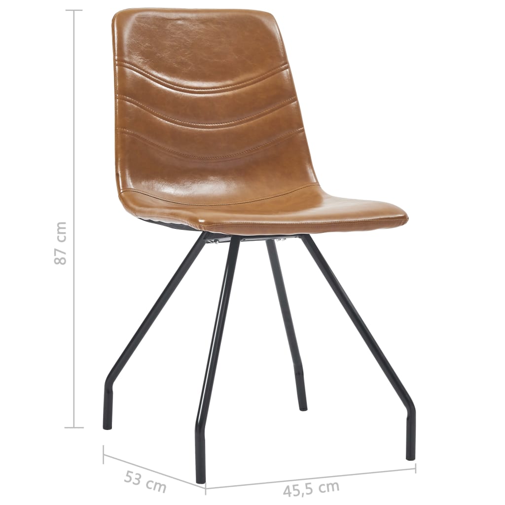 Chaises de salle à manger 4 pcs cuir artificiel marron